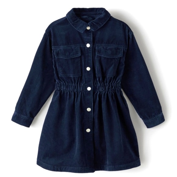 ZARA KIDS GIRLS CORDUROY SHIRT DRESS - Picture 1 of 6